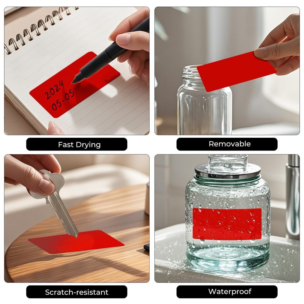 1230 10 Colors Assorted Labels Stickers 4×2 Inch Vinyl Rectangular Label - Picture 8 of 9